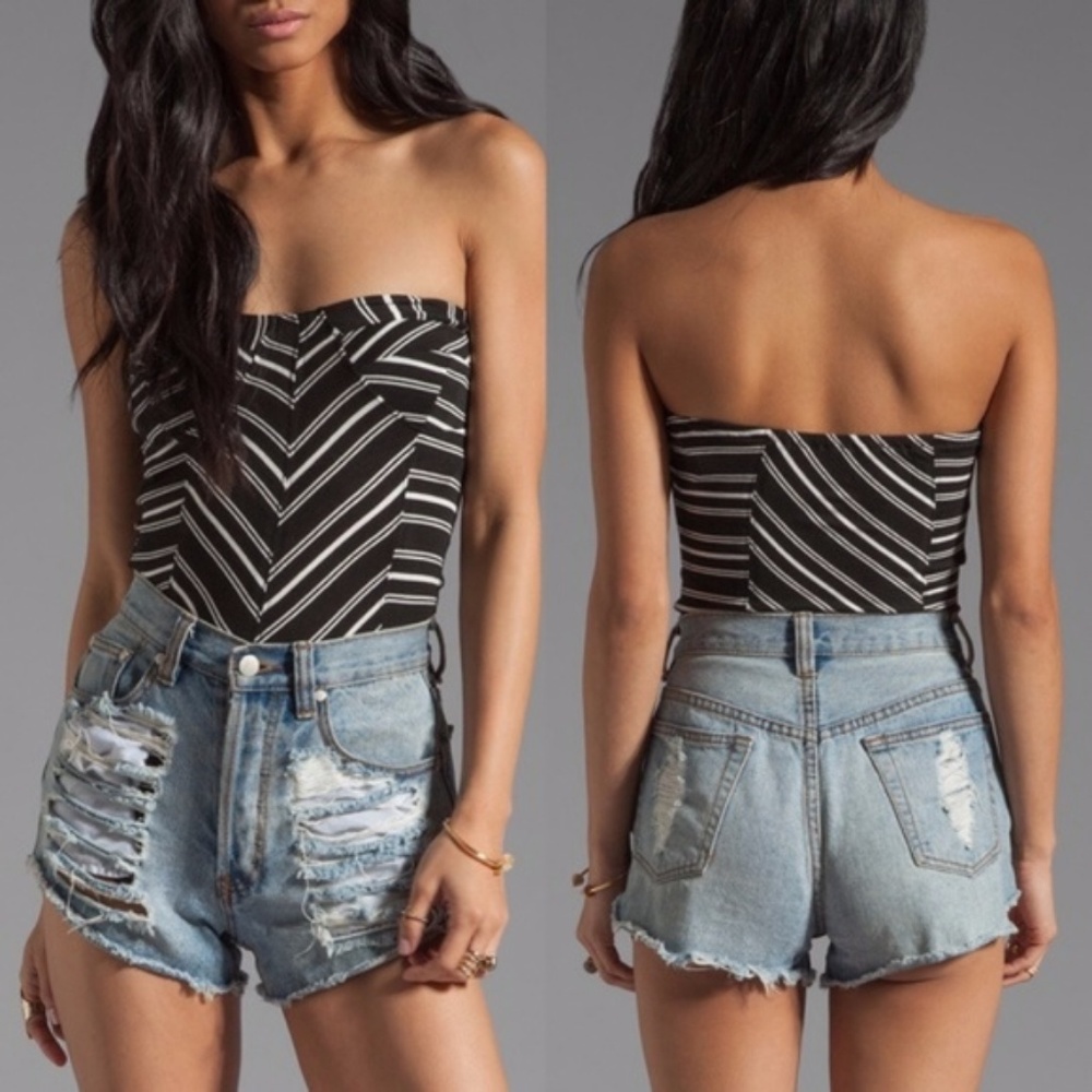 REVOLVE Blue Life Striped Bustier Bodysuit Onesie
